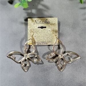 Natasha jeweled butterfly drop earrings